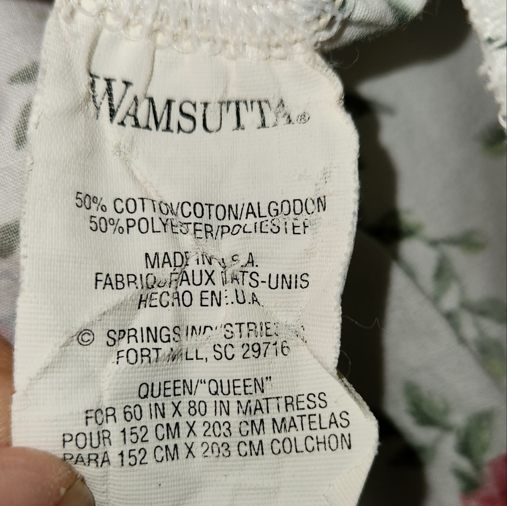 Vintage 1980s Floral Print Fitted Sheet by Wamsutta for Springs - Picture 4 of 7